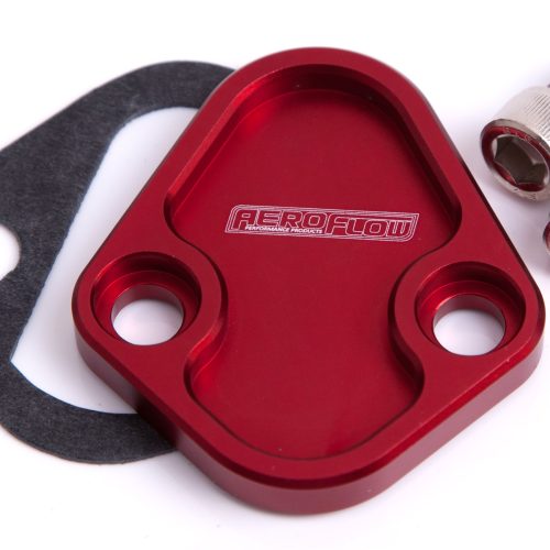 BILLET FUEL PUMP BLOCK OFF RED CHRY BBC SBF BBF